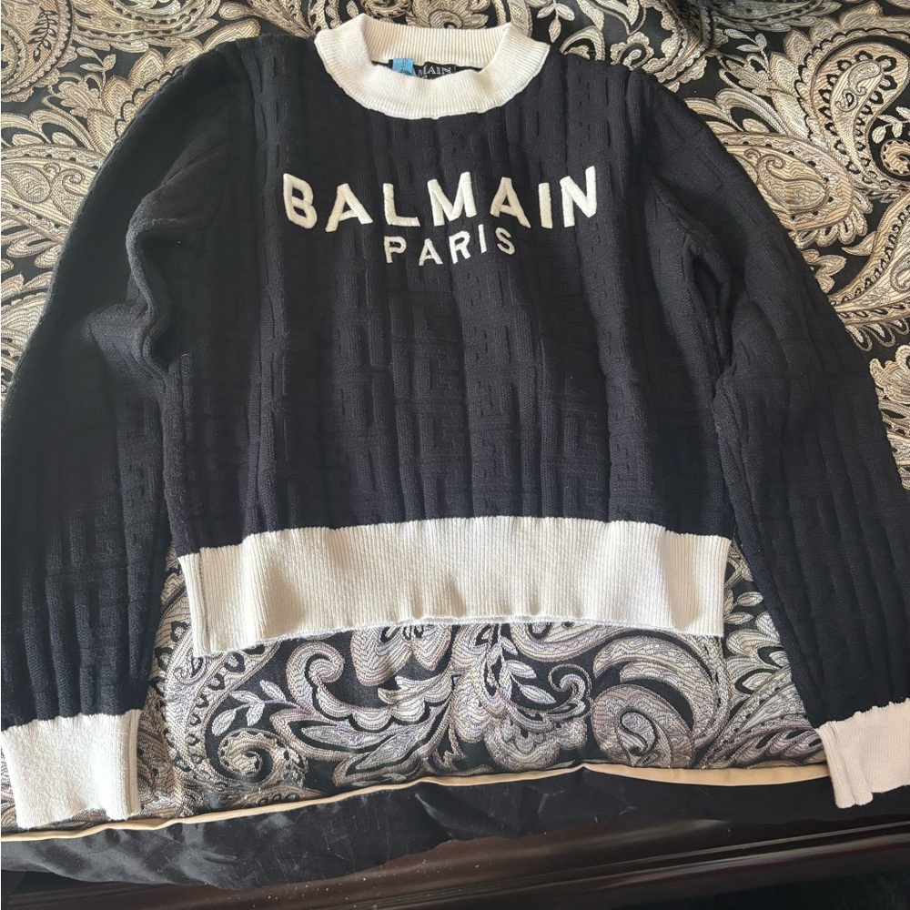 Balmain Monochrome Logo Sweater